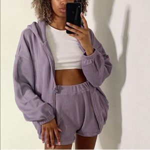 SHEKOU purple sweat set